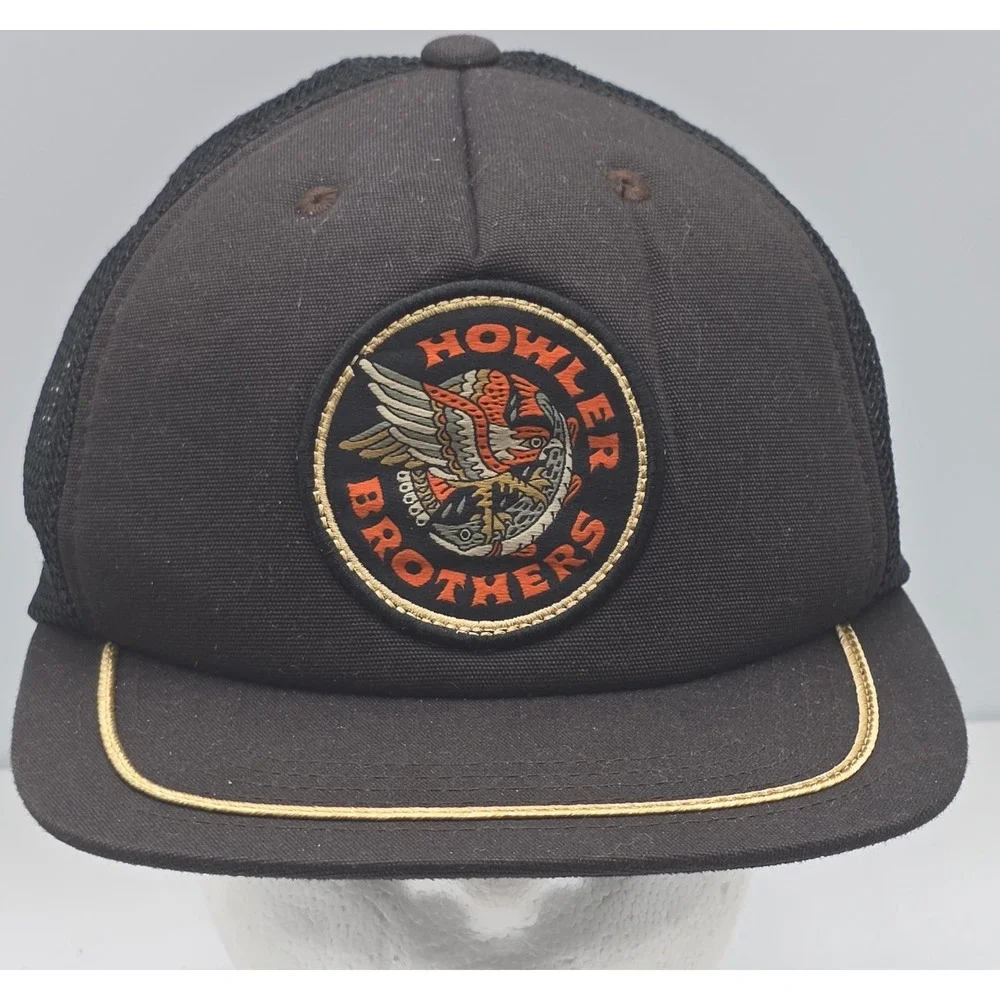 Howler Brothers Trucker Hat‎ Black Mesh Foam Snapback Osprey Prey Patch